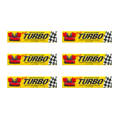 Набір Жувальна Гумка 6шт Turbo Soft Bubble Gum Sticks 13g - Retromagaz