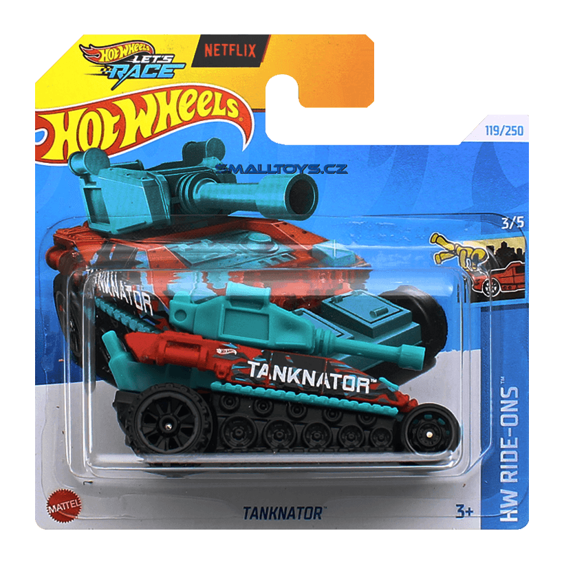 Машинка Базовая Hot Wheels Tanknator Netflix Ride-Ons 1:64 HTD42 Red - Retromagaz