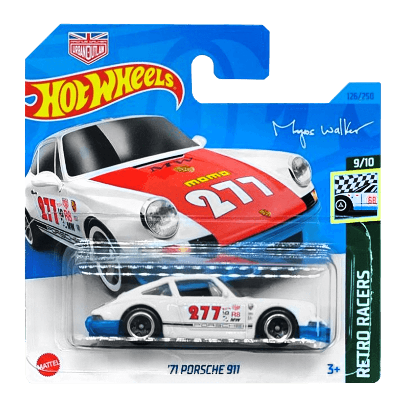 Машинка Базовая Hot Wheels Porsche '71 Porsche 911 Magnus Walker Urban Outlaw Retro Racers 1:64 HKH06 White - Retromagaz