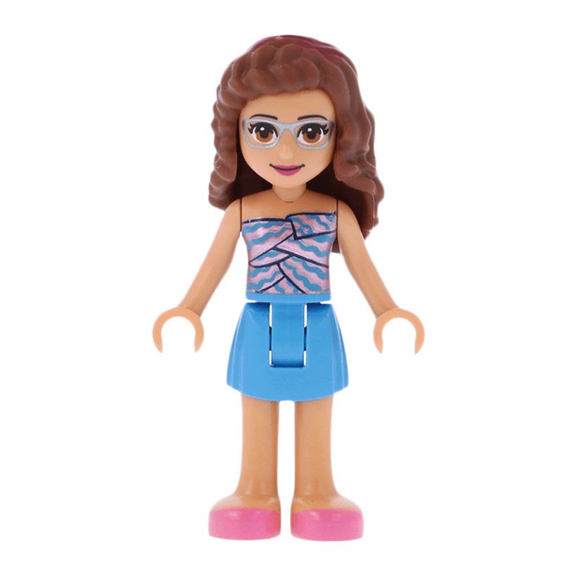 Фигурка Lego Girl Olivia Dark Azure Skirt Friends frnd380 2 Б/У - Retromagaz