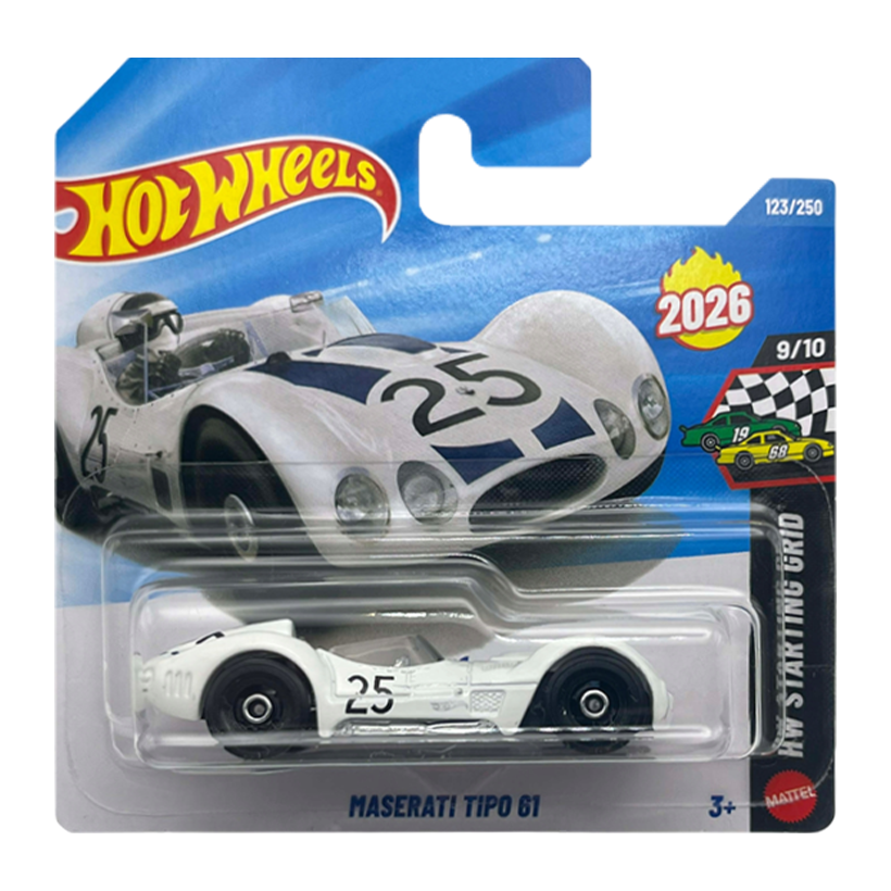 Машинка Базова Hot Wheels Maserati Tipo 61 Exotics 1:64 JJH44 White - Retromagaz