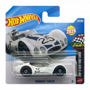 Машинка Базовая Hot Wheels Maserati Tipo 61 Exotics 1:64 JJH44 White - Retromagaz