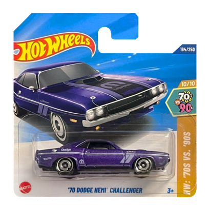 Машинка Базова Hot Wheels '70 Dodge Hemi Challenger Mopar '70s vs. '90s 1:64 HYY96 Purple - Retromagaz