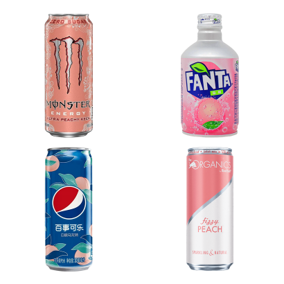 Набор Корзинка Персиков (Напиток Энергетический Monster Energy Ultra Peachy Keen + Напиток Red Bull Organics Fizzy Peach + Напиток Fanta Японская White Peach + Напиток Pepsi White Peach) - Retromagaz