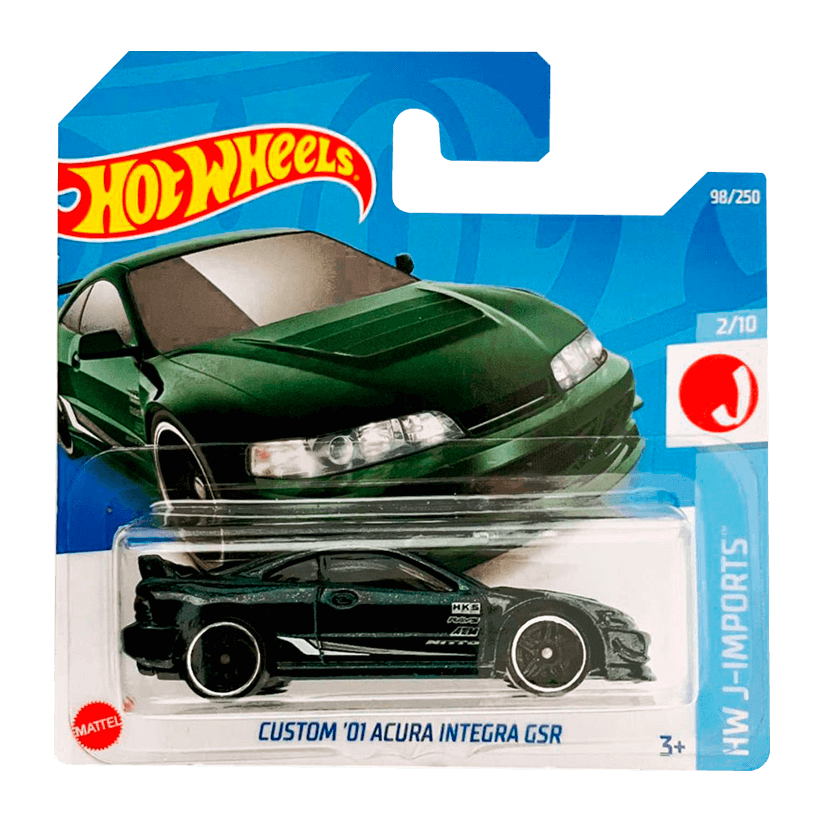 Машинка Базовая Hot Wheels Custom '01 Acura Integra GSR J-Imports 1:64 HCV84 Green - Retromagaz