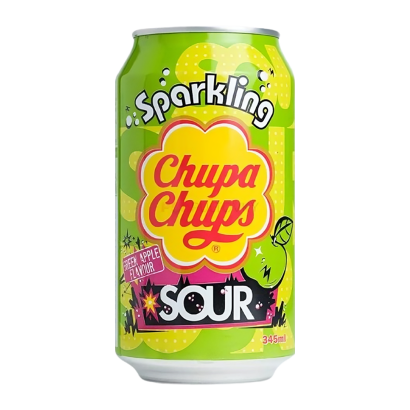 Напиток Chupa Chups Sour Apple Sparkling 345ml - Retromagaz