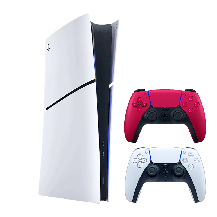 Набор Консоль Sony PlayStation 5 Slim Digital Edition 825GB White Новый  + Геймпад Беспроводной DualSense Cosmic Red - Retromagaz