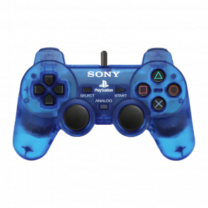 Геймпад Проводной Sony PlayStation 1 SCPH-1200 DualShock Ocean Island Blue 2m Б/У - Retromagaz