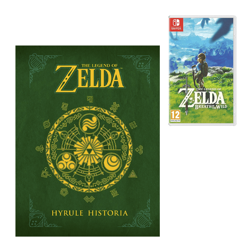 Набор Артбук The Legend of Zelda: Hyrule Historia Akira Himekawa, Kumar Sivasubramanian Новый + Игра Nintendo Switch The Legend of Zelda Breath of The Wild Русская Озвучка - Retromagaz