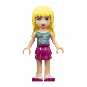 Фігурка Lego Girl Stephanie Magenta Layered Skirt Sand Green Top Friends frnd065 1 Б/У