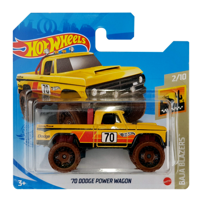 Машинка Базовая Hot Wheels '70 Dodge Power Wagon Baja Blazers 1:64 GRX65 Yellow - Retromagaz