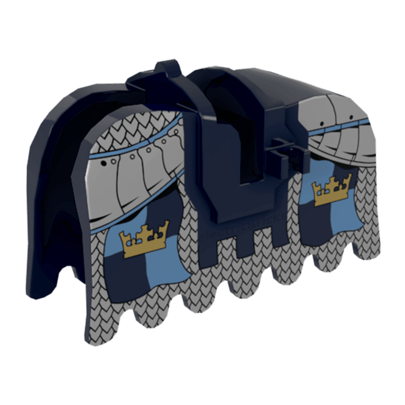 Для Тварин Lego Horse Barding with Gold Crowns and Silver Chain Castle 2490pb06 4506824 Dark Blue Б/У - Retromagaz