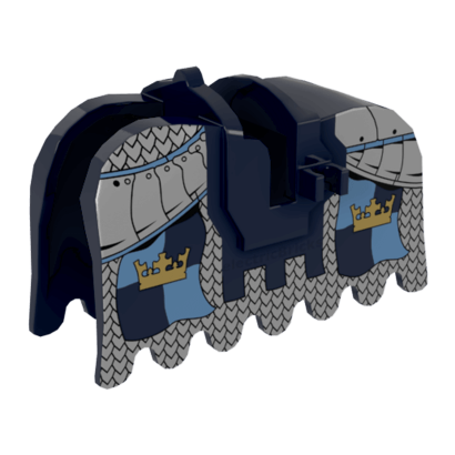 Для Животных Lego Horse Barding with Gold Crowns and Silver Chain Castle 2490pb06 4506824 Dark Blue Б/У - Retromagaz