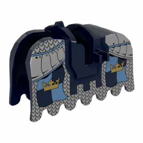 Для Животных Lego Horse Barding with Gold Crowns and Silver Chain Castle 2490pb06 4506824 Dark Blue Б/У - Retromagaz