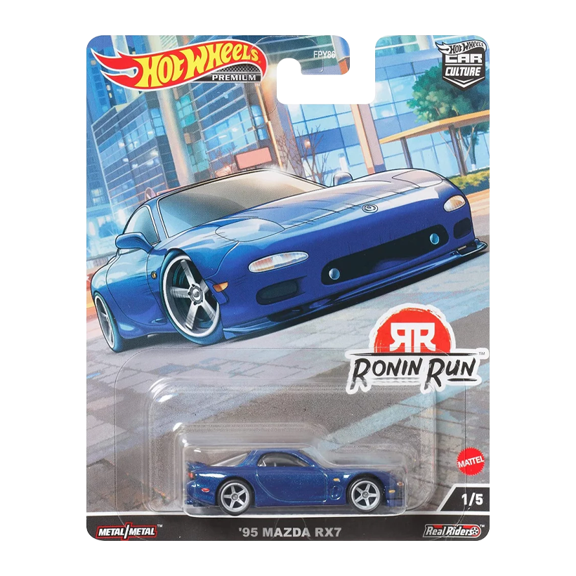 Машинка Premium Hot Wheels '95 Mazda RX7 Ronin Run 1:64 HCK13 Blue - Retromagaz