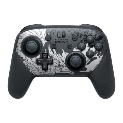 Геймпад Беспроводной Nintendo Switch Pro Controller Monster Hunter Rise: Sunbreak Limited Edition Black Silver Б/У - Retromagaz