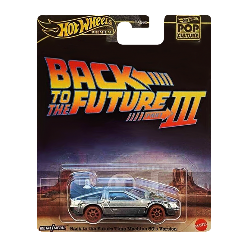 Машинка Premium Hot Wheels Back to the Future Time Machine - 1955 DMC Delorean Pop Culture 1:64 HXD99 Silver - Retromagaz