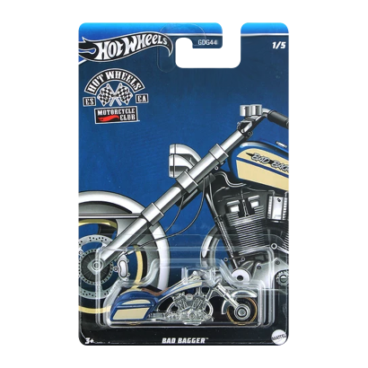 Тематична Машинка Hot Wheels Bad Bagger Motorcycle Club 1:64 HRR90 Blue - Retromagaz