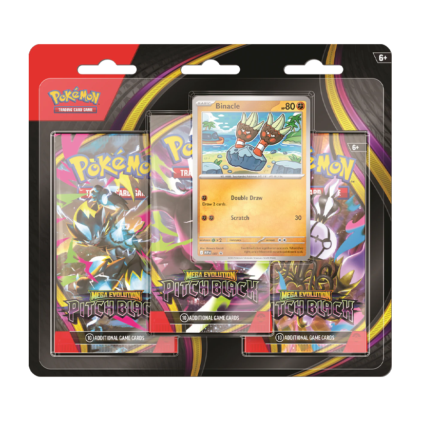 Картки Колекційна Гра Pokemon Mega Evolution Pitch Black 3 Pack Blister - Retromagaz