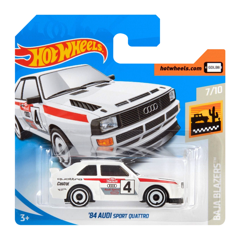 Машинка Базовая Hot Wheels '84 Audi Sport Quattro Baja Blazers 1:64 FWG04 White - Retromagaz