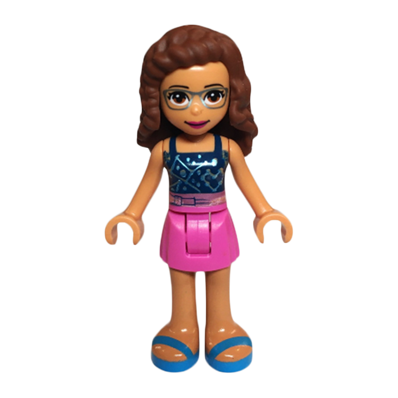 Фігурка Lego Girl Olivia Dark Pink Skirt Friends frnd424 1 Б/У - Retromagaz