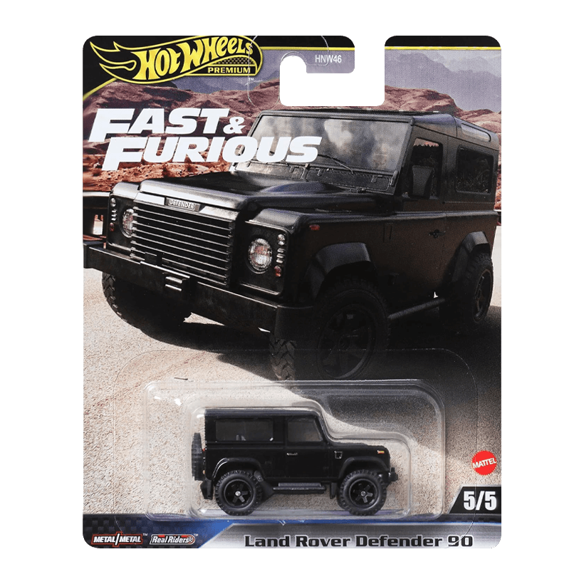 Машинка Premium Hot Wheels Land Rover Defender 90 Fast & Furious 1:64 HYP74 Black - Retromagaz