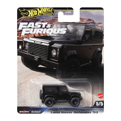 Машинка Premium Hot Wheels Land Rover Defender 90 Fast & Furious 1:64 HYP74 Black - Retromagaz