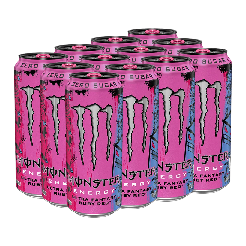Набір Напій Енергетичний 12шт Monster Energy Ultra Fantasy Ruby Red Zero Sugar 500ml - Retromagaz