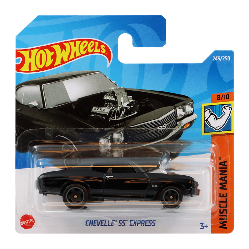 Машинка Базова Hot Wheels Chevelle SS Express Muscle Mania 1:64 HCV18 Black - Retromagaz