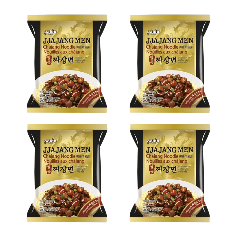 Набор Лапша 4шт Paldo Jjajangmen в Бобовом Соусе Острая 120g - Retromagaz
