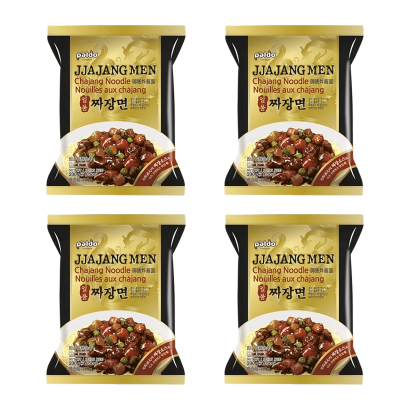 Набор Лапша 4шт Paldo Jjajangmen в Бобовом Соусе Острая 120g - Retromagaz