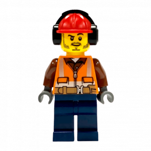 Фигурка Lego 973pb1905 Headphones Slight Smile Stubble City Construction cty0653 Б/У