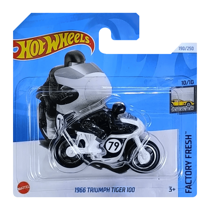 Машинка Базовая Hot Wheels 1966 Triumph Tiger 100 Factory Fresh 1:64 HRY62 White - Retromagaz