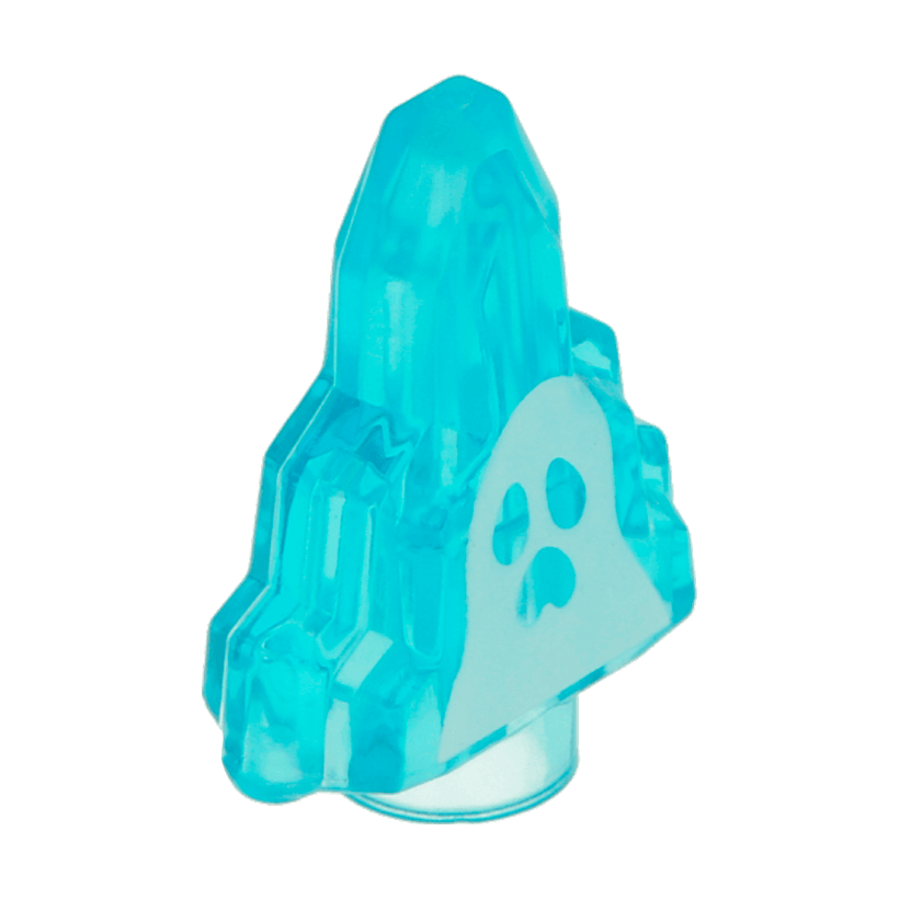 Скала Lego Драгоценность Rock Crystal Stepped with White Ghost Moonstone Pattern 1 x 2 x 2 10178pb06 6008325 Trans-Light Blue Б/У - Retromagaz