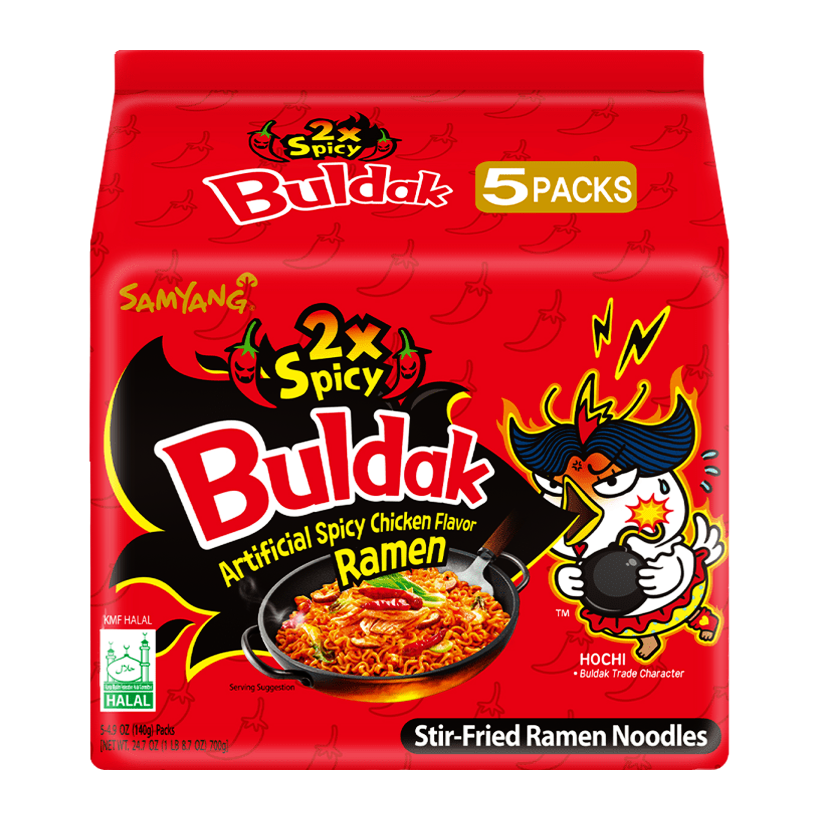 Набор Лапша 5шт Samyang Buldak 2х Hot Chicken Супер Острая 140g - Retromagaz