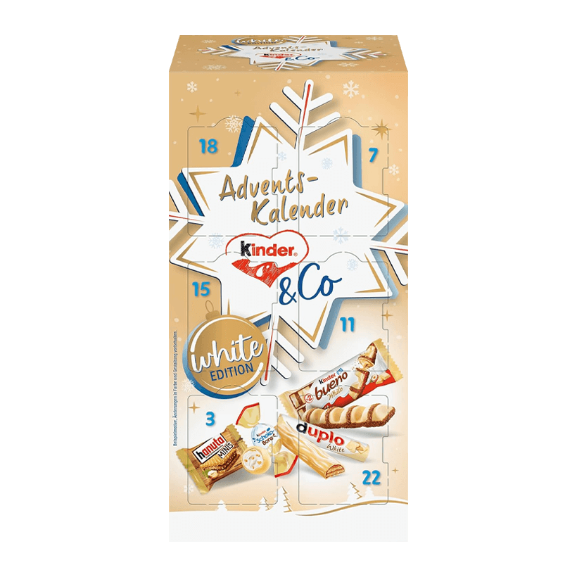 Адвент-Календарь Kinder & Co Advent-Calendar White Edition 295g - Retromagaz