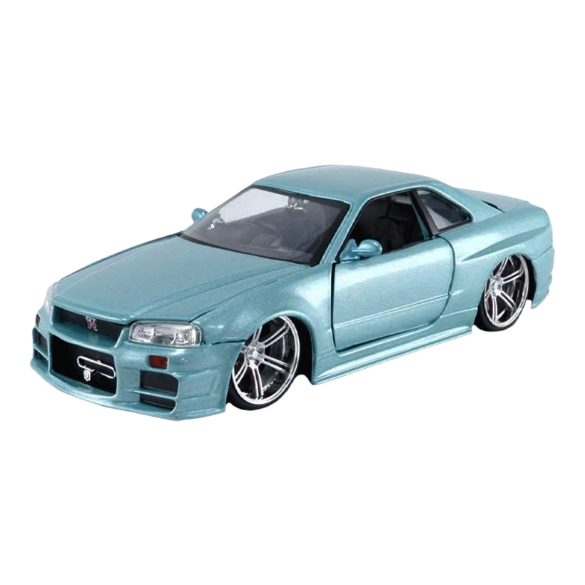 Машинка Jada 2002 Nissan Skyline GT-R (BNR34) Brian's Fast & Furious 1:24 Turquoise - Retromagaz