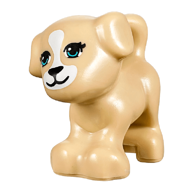 Фігурка Lego Земля Dog Friends Puppy Medium Azure Eyes and Black Mouth and White Blaze Animals 93088pb03 6035467 Tan Б/У - Retromagaz