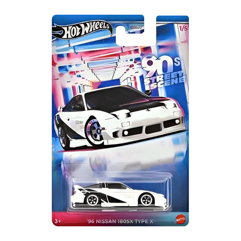Тематична Машинка Hot Wheels '96 Nissan 180SX Type X '90s Street Scene 1:64 JCB57 GDG44 White - Retromagaz