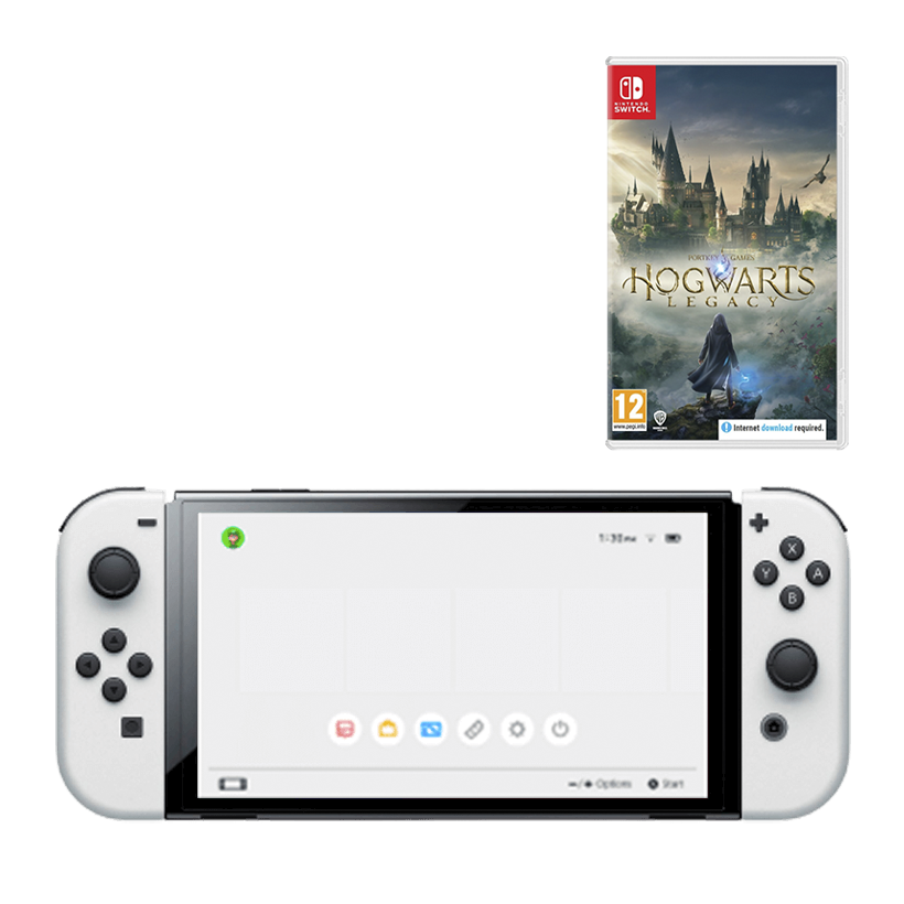 Набор Консоль Nintendo Switch OLED Model HEG-001 64GB White Новый  + Игра Hogwarts Legacy Русские Субтитры - Retromagaz