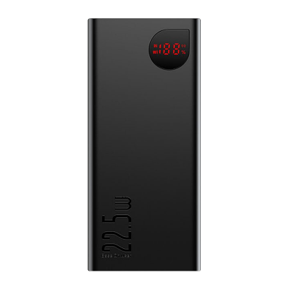 Портативный Аккумулятор Power Bank Baseus Adaman Metal Digital Display (PPAD000101, PPADM20S) Black 20000 mAh 22.5 W Новый - Retromagaz