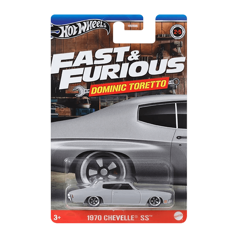 Тематична Машинка Hot Wheels 1970 Chevelle SS Dominic Toretto Fast & Furious 1:64 HNR88/HRW47 Grey - Retromagaz