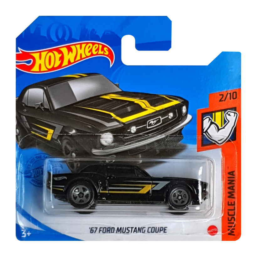 Машинка Базовая Hot Wheels '67 Ford Mustang Coupe Muscle Mania 1:64 GTC15 Black - Retromagaz
