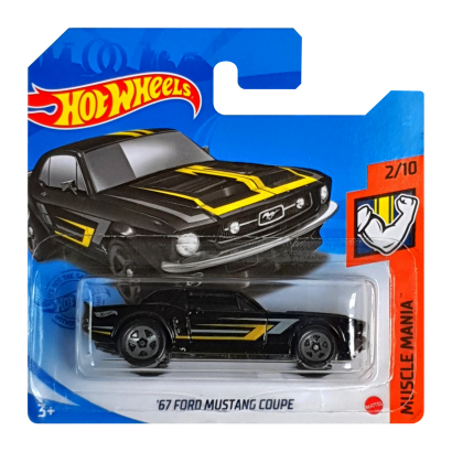 Машинка Базовая Hot Wheels '67 Ford Mustang Coupe Muscle Mania 1:64 GTC15 Black - Retromagaz