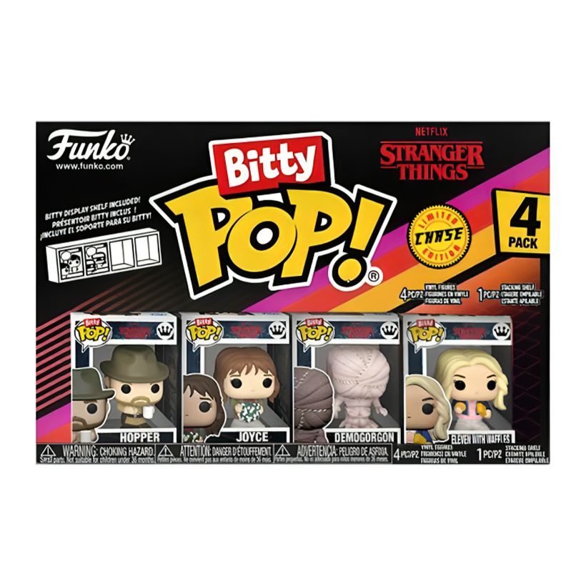 Пак Фігурок FUNKO POP! Bitty Pop! Stranger Things Гоппер Eleven with Waffles Chase 23mm 83664 - Retromagaz