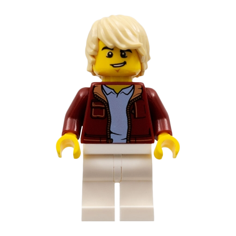 Фигурка Lego People 973pb3162 Man Dark Red Jacket with Bright Light Blue Shirt City cty1236 1 Б/У - Retromagaz