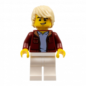 Фігурка Lego 973pb3162 Man Dark Red Jacket with Bright Light Blue Shirt City People cty1236 1 Б/У