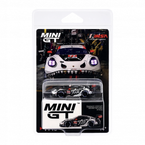 Машинка Premium MINI GT Porsche 911 GT3 R #77 AO Racing 2025 IMSA Petit Le Mans Blister 1:64 MGT01143-BL White - Retromagaz