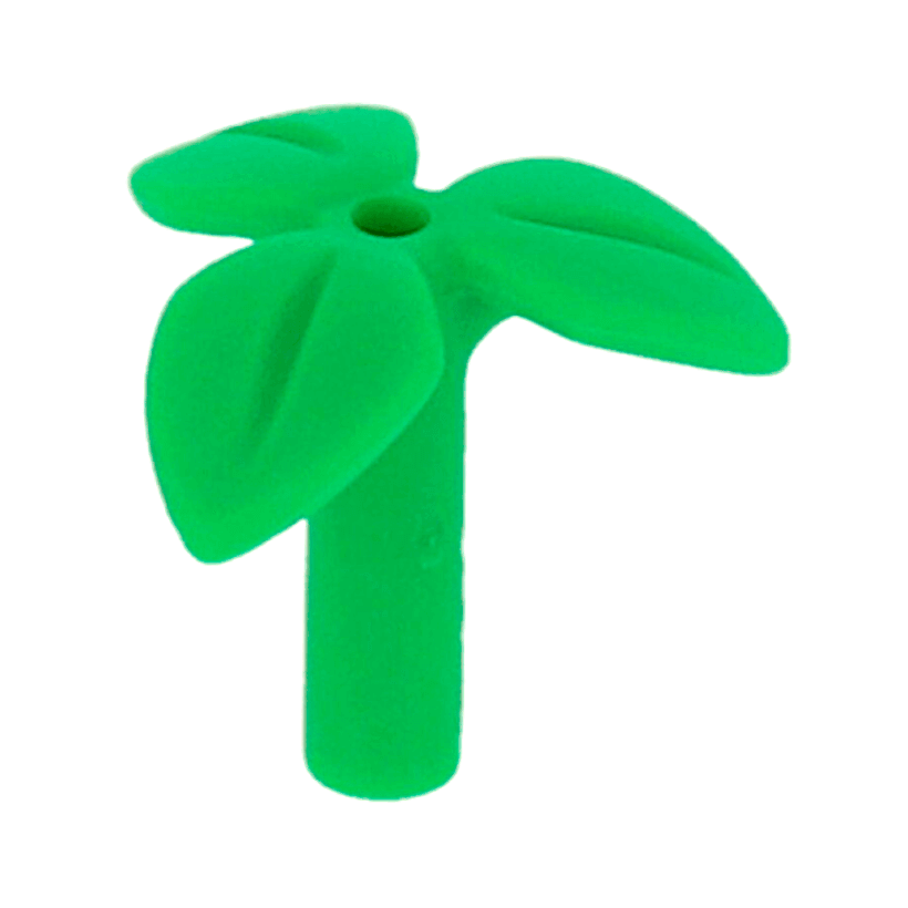 Рослина 4шт Lego Листя Stem with Bar 3 37695 6235080 Bright Green Б/У - Retromagaz