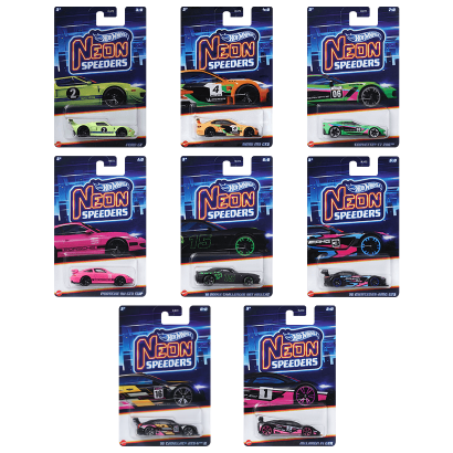 Набір Тематична Машинка Hot Wheels Neon Speeders HLH72 2024-2 8шт - Retromagaz